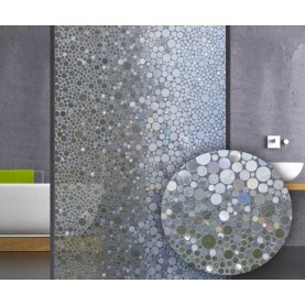 Film décoratif repositionnable vitrage bulles