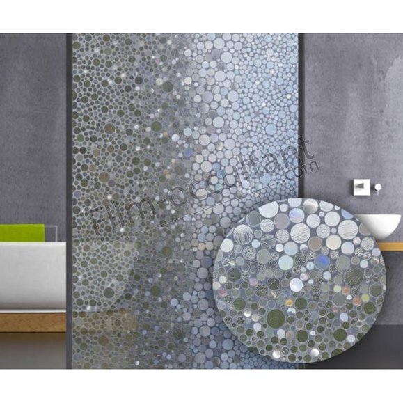 Film décoratif repositionnable vitrage bulles